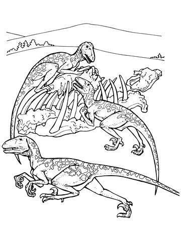 Deinonychus Dinos Coloring Page